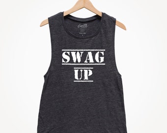 Swag Up Muscle Tee: Women's Workout Tank Top
