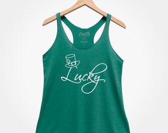 Lucky St Patricks Day-tanktop: shirt voor Ierse shenanigan-liefhebber