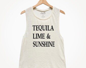 T-shirt musclé Tequila Lime Sunshine : Débardeur de fête pour femmes