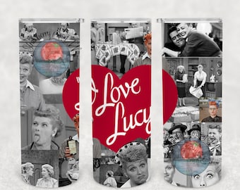I Love Lucy Tumbler Sublimation, For 20 oz Straight Tumbler, PNG Digital Download