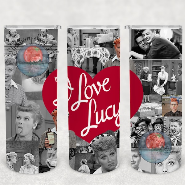 I Love Lucy Tumbler Sublimation, For 20 oz Straight Tumbler, PNG Digital Download