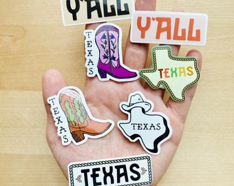 Mini Texas Sticker - Cute Western Stickers - Convention Swag - Texas Flag, Rope - Texas Souvenir - Western Wedding Gift - Party Favor