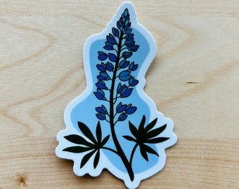Texas Bluebonnet Sticker - Texas Gift - Wildflower Lover Sticker - Gardener Decal - Souvenir