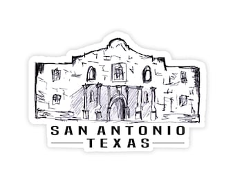 Texas Sticker - Alamo - San Antonio - Texas Decal - Laptop Sticker - Computer Sticker - Austin Texas