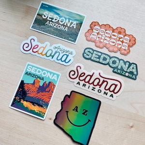 Sedona Arizona Waterproof Stickers - Red Rock Stickers - Hiking Sticker - Travel Sticker - Mountains - Christmas Gift Sticker