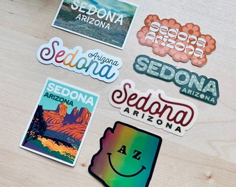Sedona Arizona Waterproof Stickers - Red Rock Stickers - Hiking Sticker - Travel Sticker - Mountains - Christmas Gift Sticker