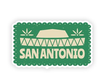 Etiqueta engomada de San Antonio Texas - pimientos rojos - San Antonio - etiqueta de Texas - etiqueta engomada del ordenador portátil - etiqueta engomada de la computadora - sombrero de la cultura hispana