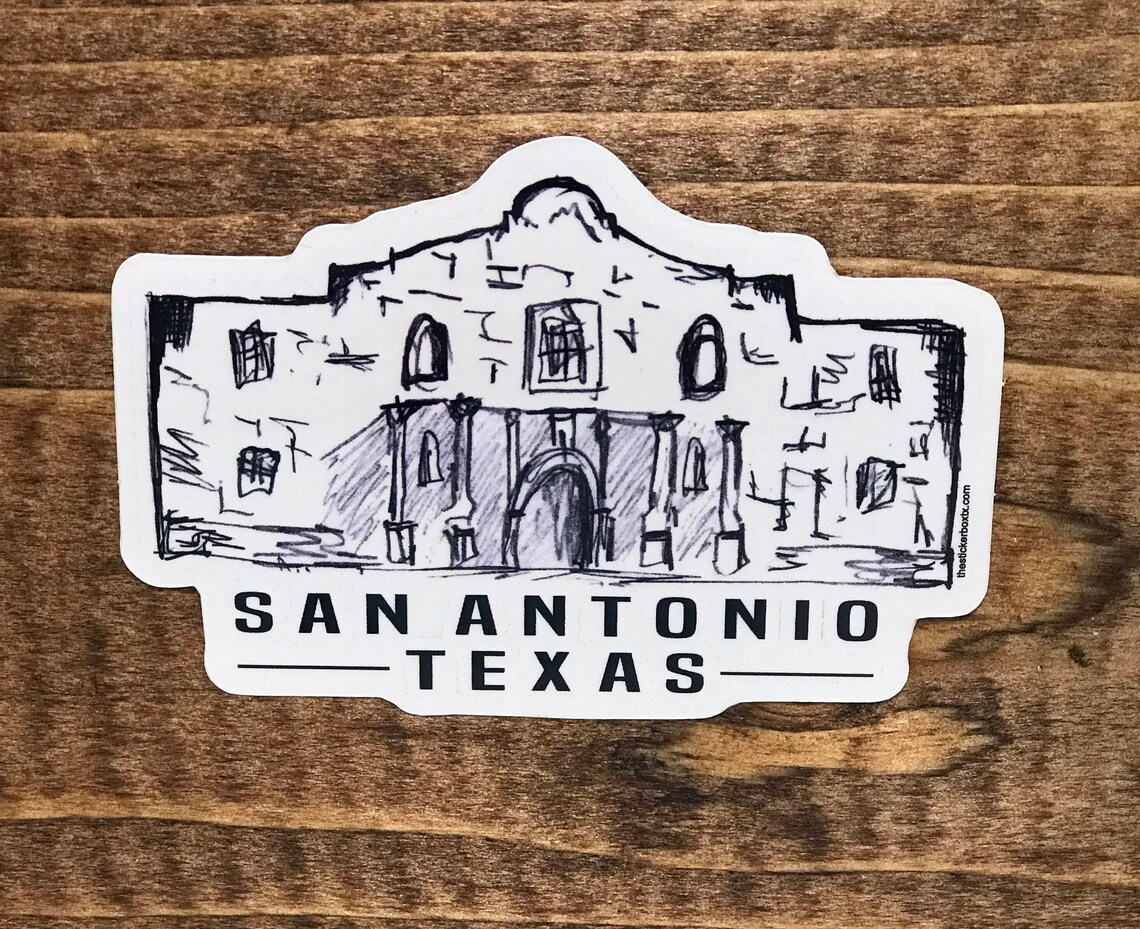 Texas Sticker Alamo San Antonio Texas Decal Laptop Etsy
