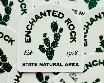 Enchanted Rock Sticker - Texas State Park Vinyl Decal - Hiking Adventure Souvenir - Nature Lover Gift - Cactus Sticker