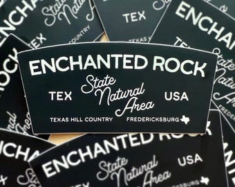 Enchanted Rock Sticker - Texas State Park Vinyl Decal - Hiking Adventure Souvenir - Nature Lover Gift - Fredericksburg Texas - Hill Country