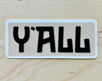 Y'all Sticker Texas Pink Brown Sticker