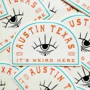 Austin Texas Sticker - Austin Boho Sticker - Texas Sticker - Third Eye Sticker - Boho Sticker - Gifts - Wedding Party Gift - Wedding Favor
