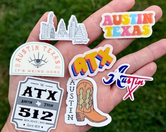 Austin Texas Event Stickers – Mini Stickers for Corporate Swag, Welcome Bags & Party Favors Conference Gifts, Giveaways, bachelorette favors