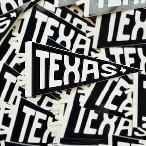 Texas Pennant Sticker - Retro Texas Sticker - Texas Lover - Vintage Stickers - Texas Decal - TX Souvenir Gift