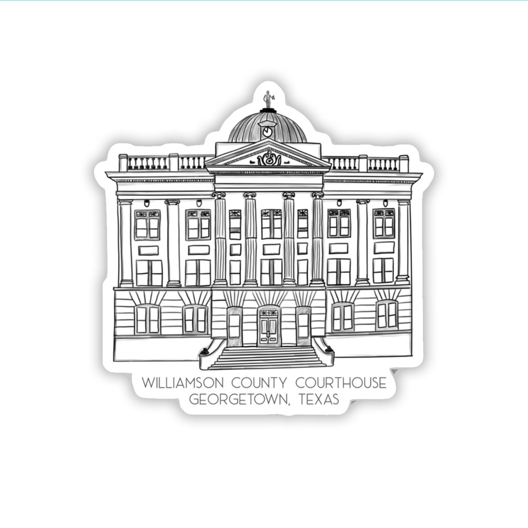 Georgetown Texas Sticker - Courthouse - Texas Sticker - Laptop Sticker ...