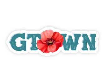 Georgetown Texas Sticker - Georgetown Poppy Sticker - Flower Sticker - Texas Sticker - Laptop Sticker - Sticker - Yeti Sticker - Decal