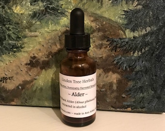 Alder Bark Herbal Tincture (Alnus glutinosa) // Wildcrafted, Sustainably Harvested Botanical Extract / 1 or 2 ounce