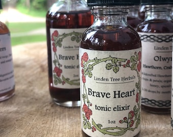 Brave Heart Tonic // Elixir of Hawthorn, Spruce, Pine, Rose, and Reishi