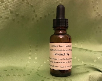 Ground Ivy Herbal Tincture (Glechoma hederacea) // Wildcrafted Creeping Charlie Botanical Extract in Organic Alcohol