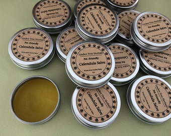 Pet-Friendly Skin and Paw Balm // Wildcrafted Herbal Salve with Calendula, Plantain, and Self Heal - Safe for kids & pets!