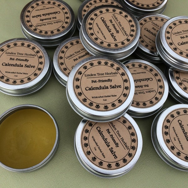 Pet-Friendly Skin and Paw Balm // Wildcrafted Herbal Salve with Calendula, Plantain, and Self Heal - Safe for kids & pets!