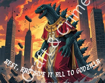 Rest & Give it All to Godzilla - Cross-Stitch Pattern