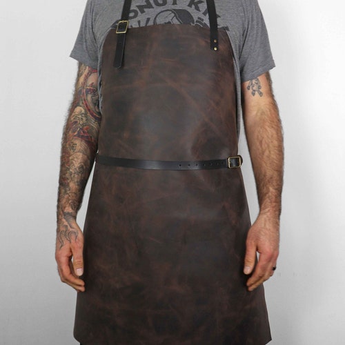 Leather Apron | Welding Blacksmithing Custom Shop Apron | Adjustable | Leather Work Smock shops | Father's Day Gifts | Leather Anniversary Gifts