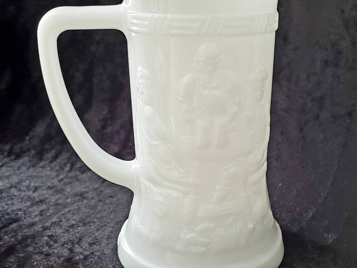 Vintage Federal Glass Milk Glass Beer Mugs/steins Tavern Etsy