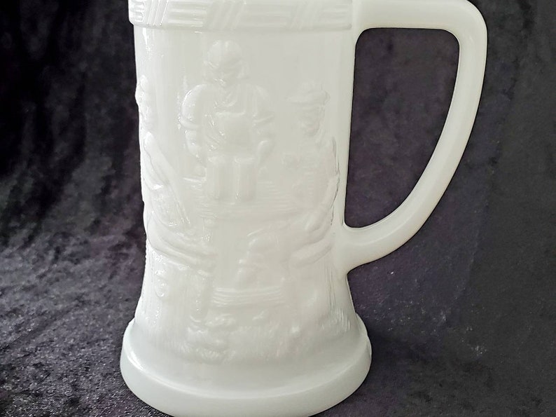 Vintage Federal Glass Milk Glass Beer Mugs/steins Tavern Etsy