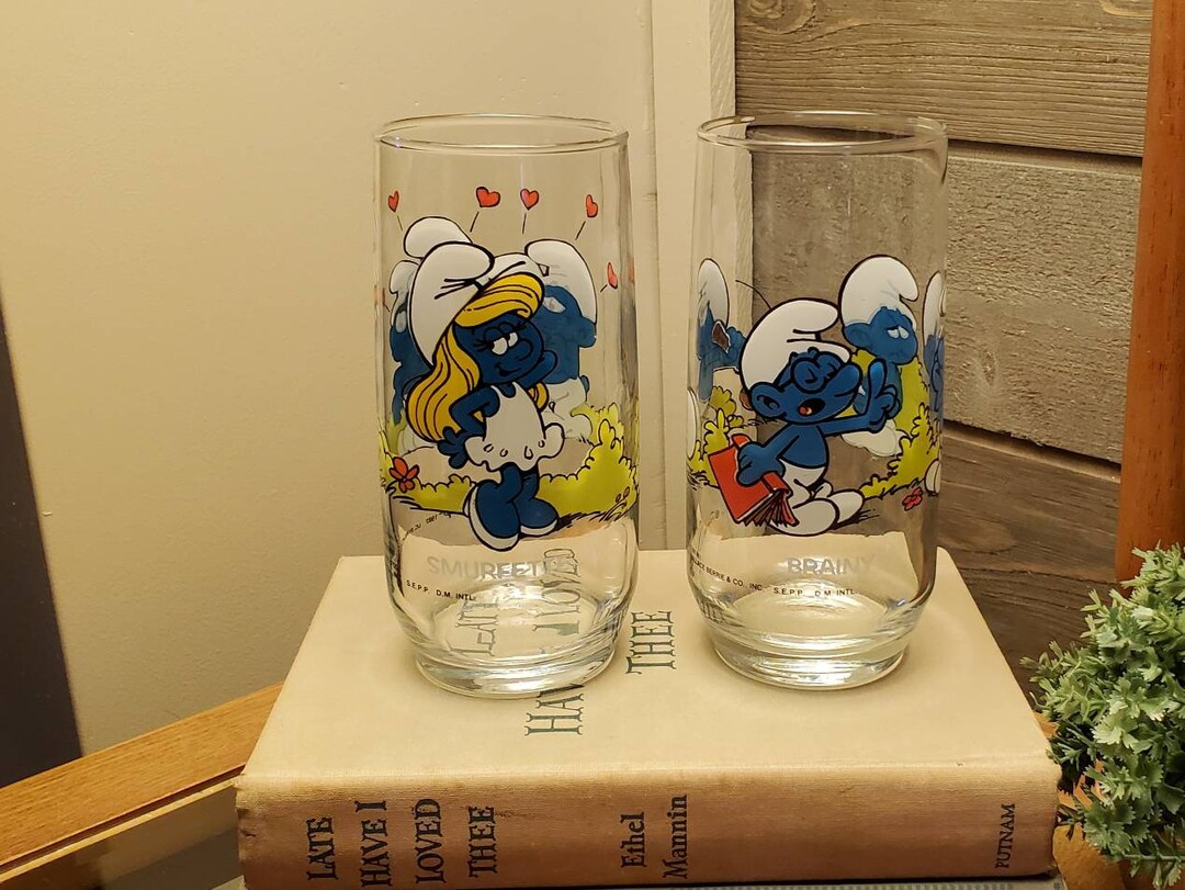 Smurf Glasses Vintage Smurf Glasses 1980s Smurf Glasses Etsy