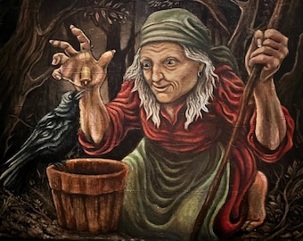 BABA YAGA - Dipinto originale acrilico