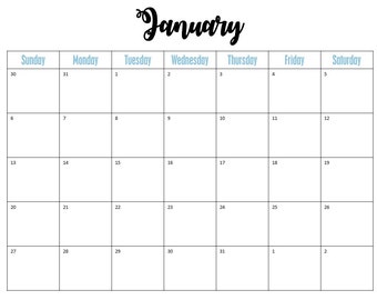 2019 annual calendar one