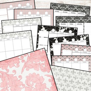 Printable Planner Pages - Week - Month - Bullet Journal - Lined Paper - Vertical - Monday Start - 9x7 - 8.5x11 - Entire Paris Collection
