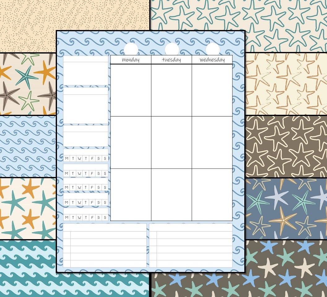 Weekly Monthly Printable planner pages Happy Planner Kate Etsy