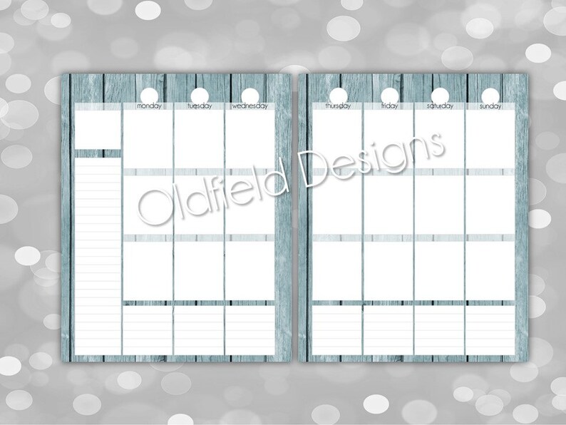 Printable Planner Pages Weekly Spread 9x7 Happy Planner | Etsy