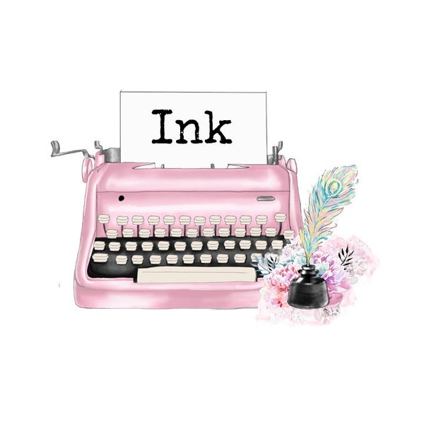 STICKERS Pink Typewriter | Writer | Pink Ink | Author | Functional Sticker | Planner Sticker