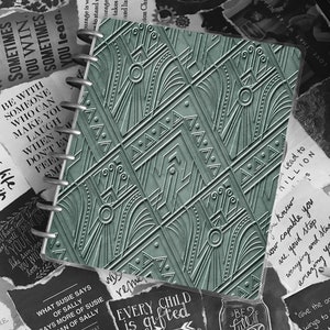 Embossed Art Deco Planner Cover | Disc Bound Plastic Cover | Teacher Notebook