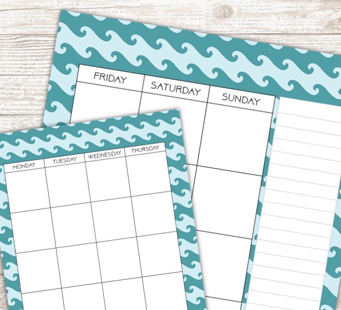 Weekly Monthly Printable planner pages Happy Planner Kate Etsy