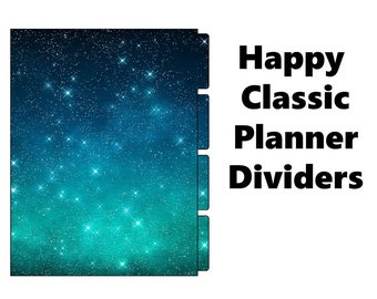 Happy Planner Classic Dividers | 9 Disc bound | PDF | SVG | Stars | Outer Space | Twilight
