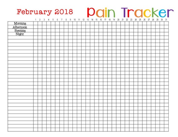 bullet journal monthly tracker daily tracker pain tracker etsy