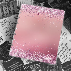 Pink Glitter Planner Cover | Custom sizes