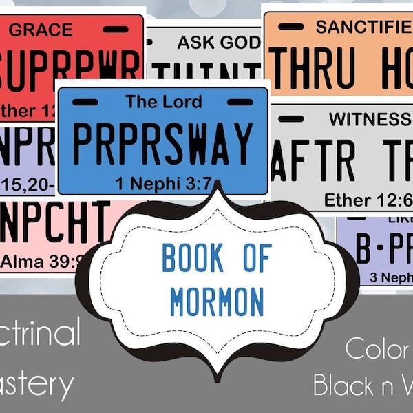 2024 Doctrinal Mastery Book of Mormon Scripture License Plates