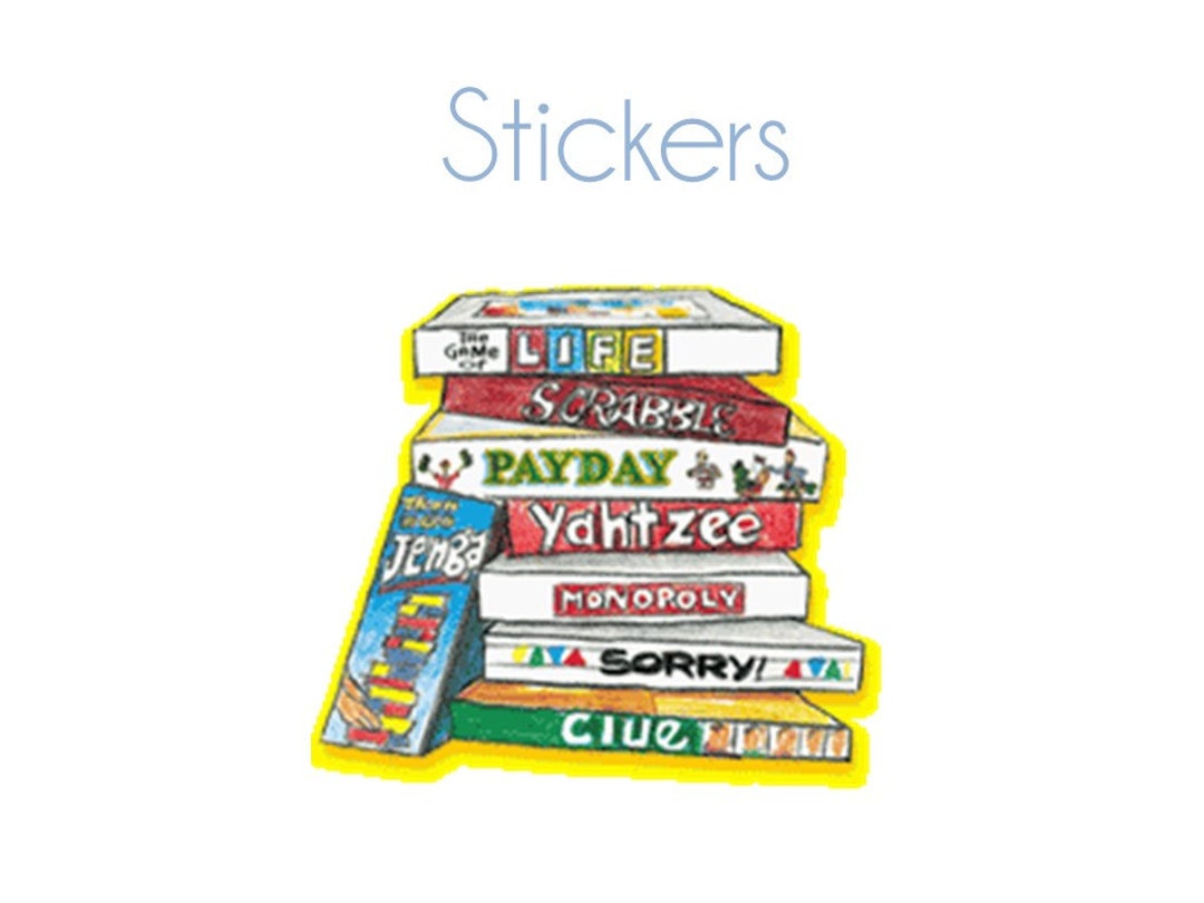 Board Game STICKERS Stack of Games Best Seller Free Shipping Oldfield