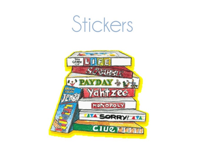 Board Game STICKERS Stack of Games Best Seller Free Etsy