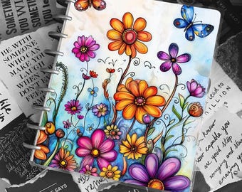 Notebook Cover | Planner Cover | Teacher | Journal | Flowers and Butterflies