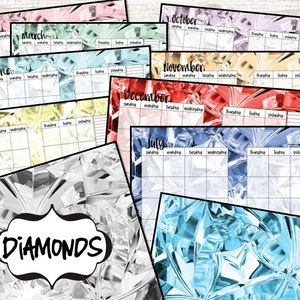 Entire Printable Planner Bundle Half Page size | Week Month Bullet Journal Lined Paper Vertical Monday Start A5 gillio | Diamond Collection