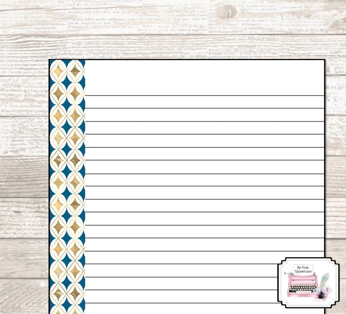 Letter Size and Half Sheet Lined Paper Printable Big Happy - Etsy