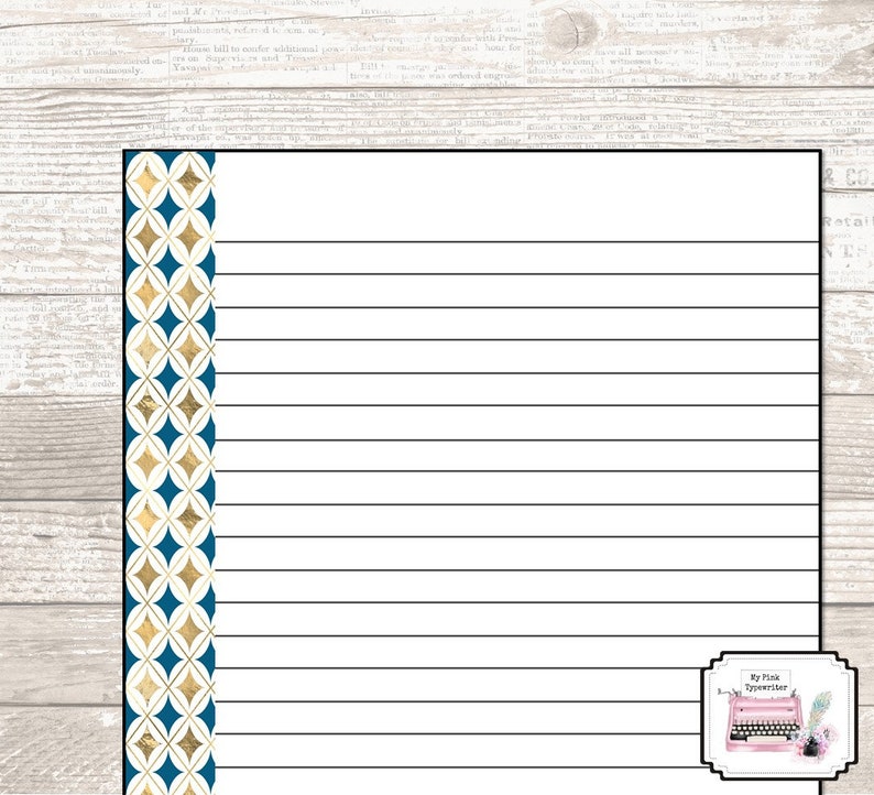 letter size and half sheet lined paper printable big happy etsy