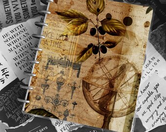 Antique Garden Junk Journal Cover: Custom Notebook Planner