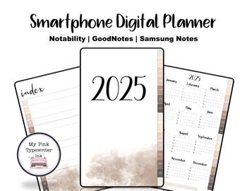 2025 Digital Phone Planner | Compatible with iPhone, Android, GoodNotes, Samsung Notes